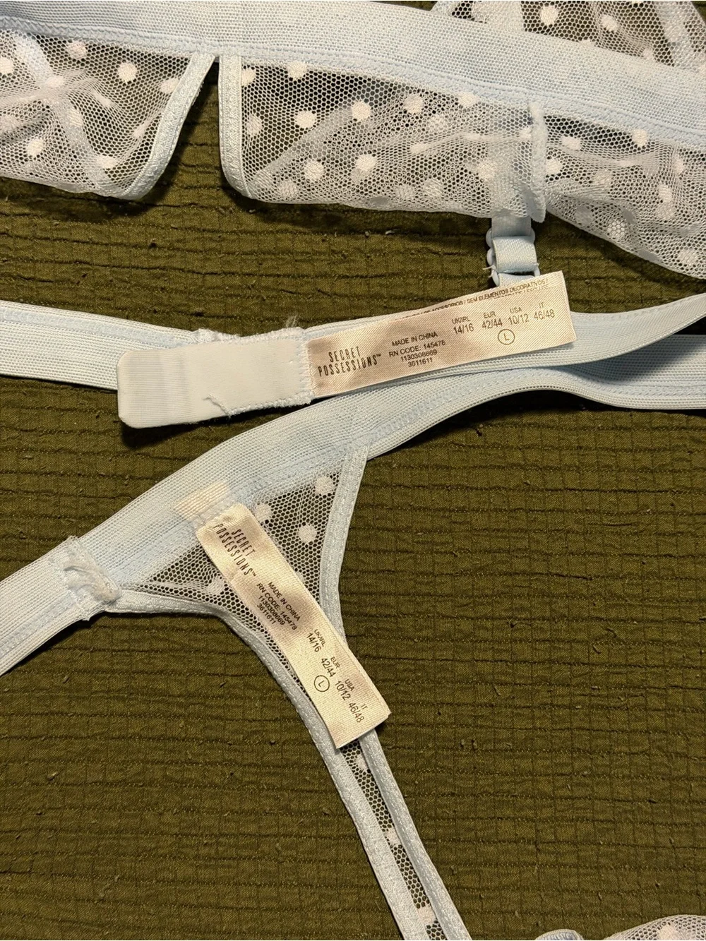 Primark Sheer Polka Dot Bralette & Thong Set